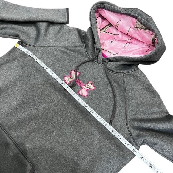UNDER ARMOUR WOMEN'S CALIBER HOODIE Grey Pink camo size medium - Picture 12 of 14